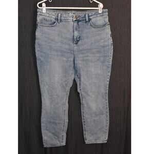 LC Lauren Conrad Women's 16 Skinny Ankle Distressed Light Wash Jeans